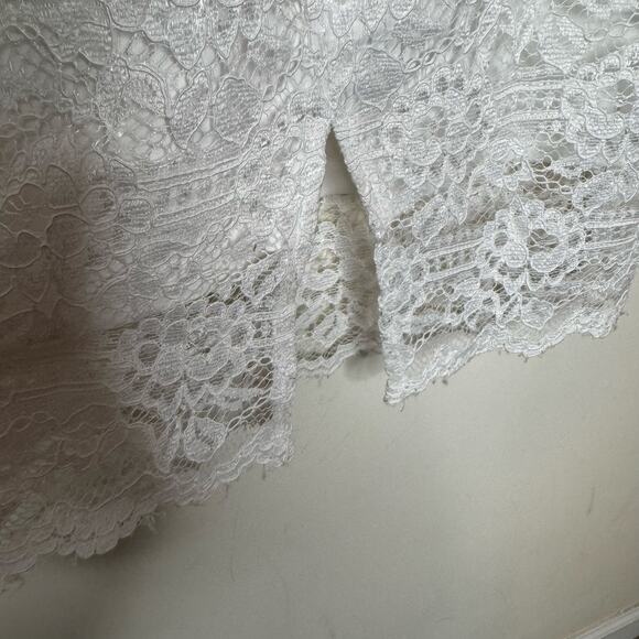 Lac Bleu White Lace V-Neck Dress Size Medium Sleeveless Adjustable Straps NWT - Picture 8 of 10